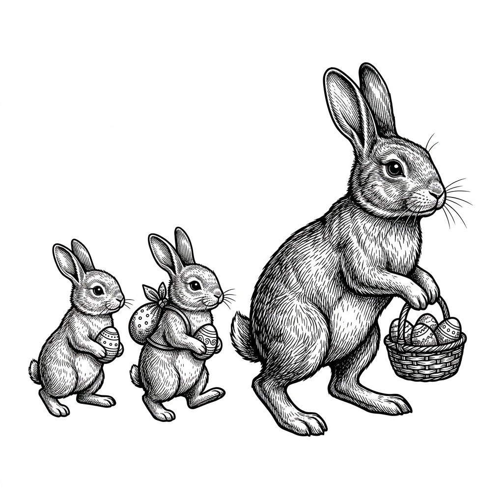 "Easter Bunny Coaster", Laser Engraved Slate Decorative Coasters