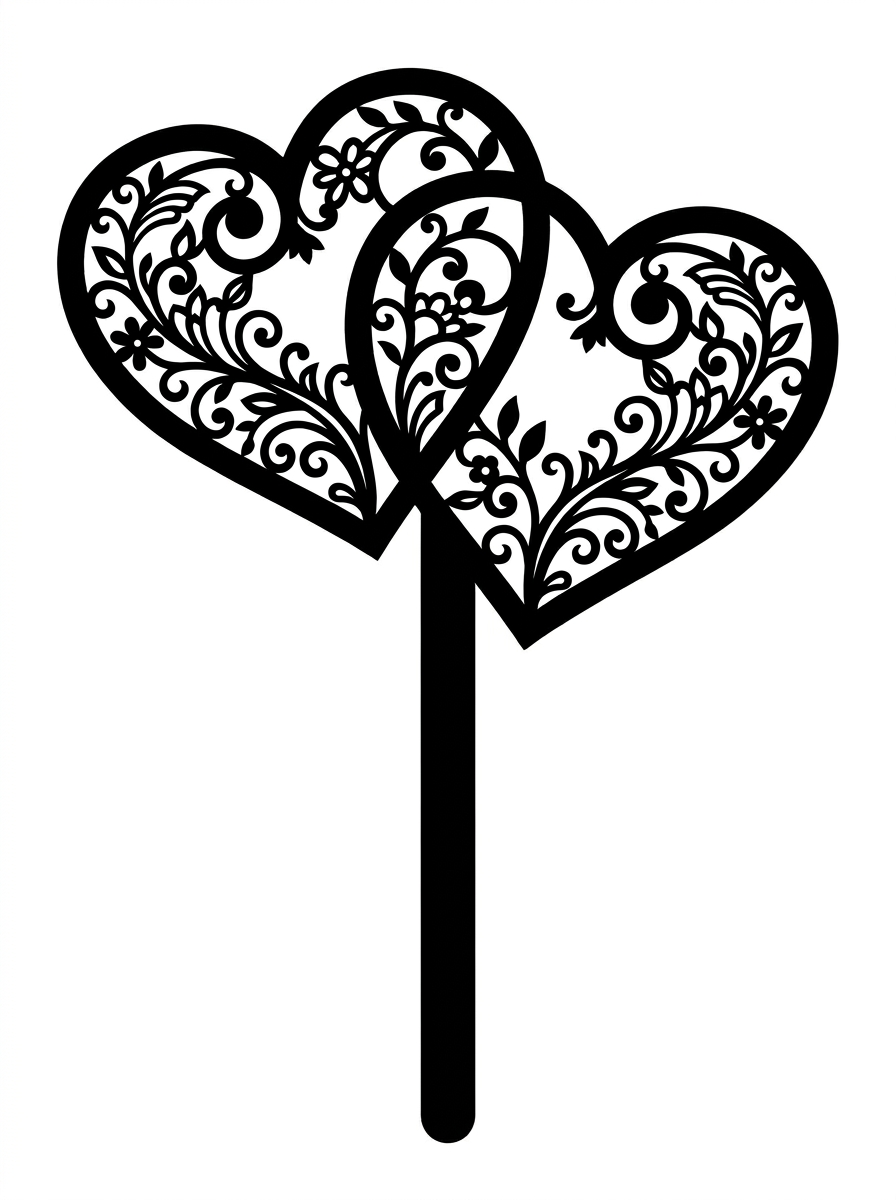 Happy Mothers Day Tortenstecker mit Herzmotiv 2 Layer 2-sprachig