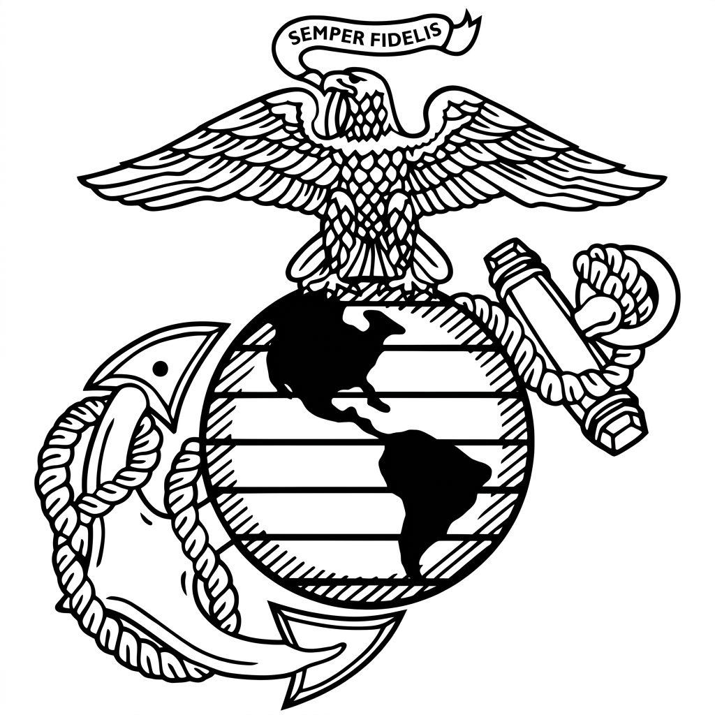 United States Marine Corps Emblem Pint Glass