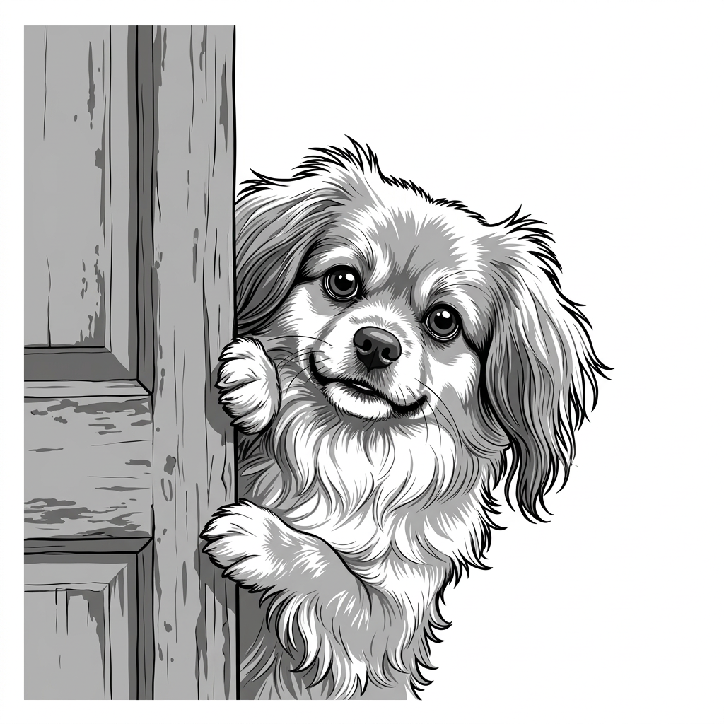 Welcome to the bathroom - tibetan spaniel