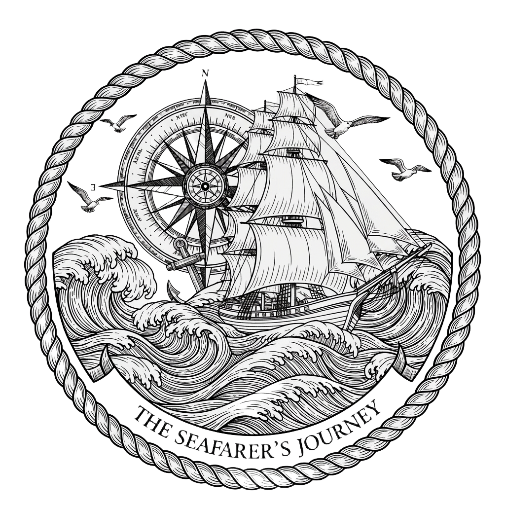 Laser Engraved Wooden Nautical Coaster The Seafarer's Journey