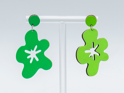 Wooden Flower Earrings wooden flower design