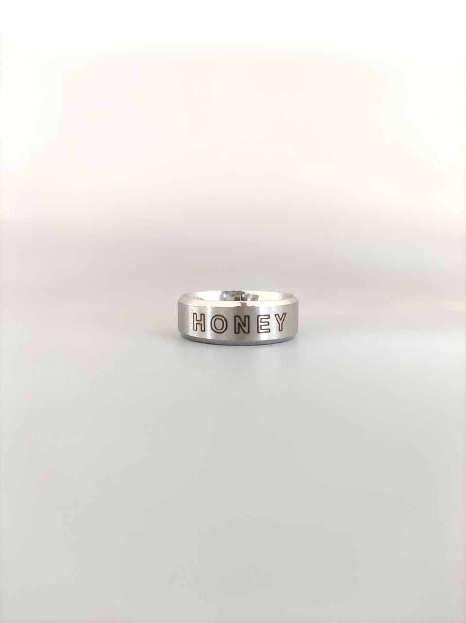 Honey Word Ring laser engraved ring idea