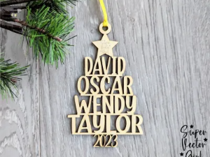 Family Names Christmas Tree Ornament christmas gift design