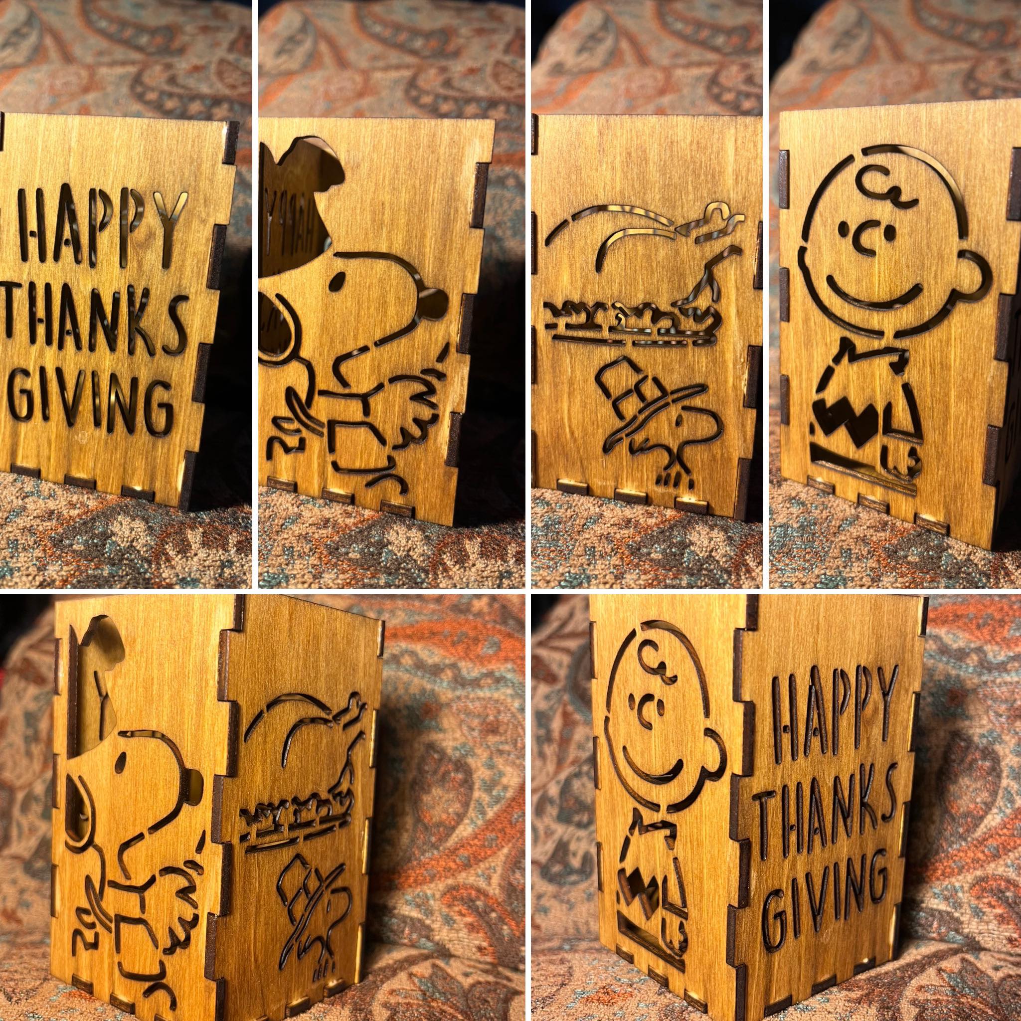 Photophore boîte à bougie Charlie Brown Thanksgiving – design de cadeau de Thanksgiving
