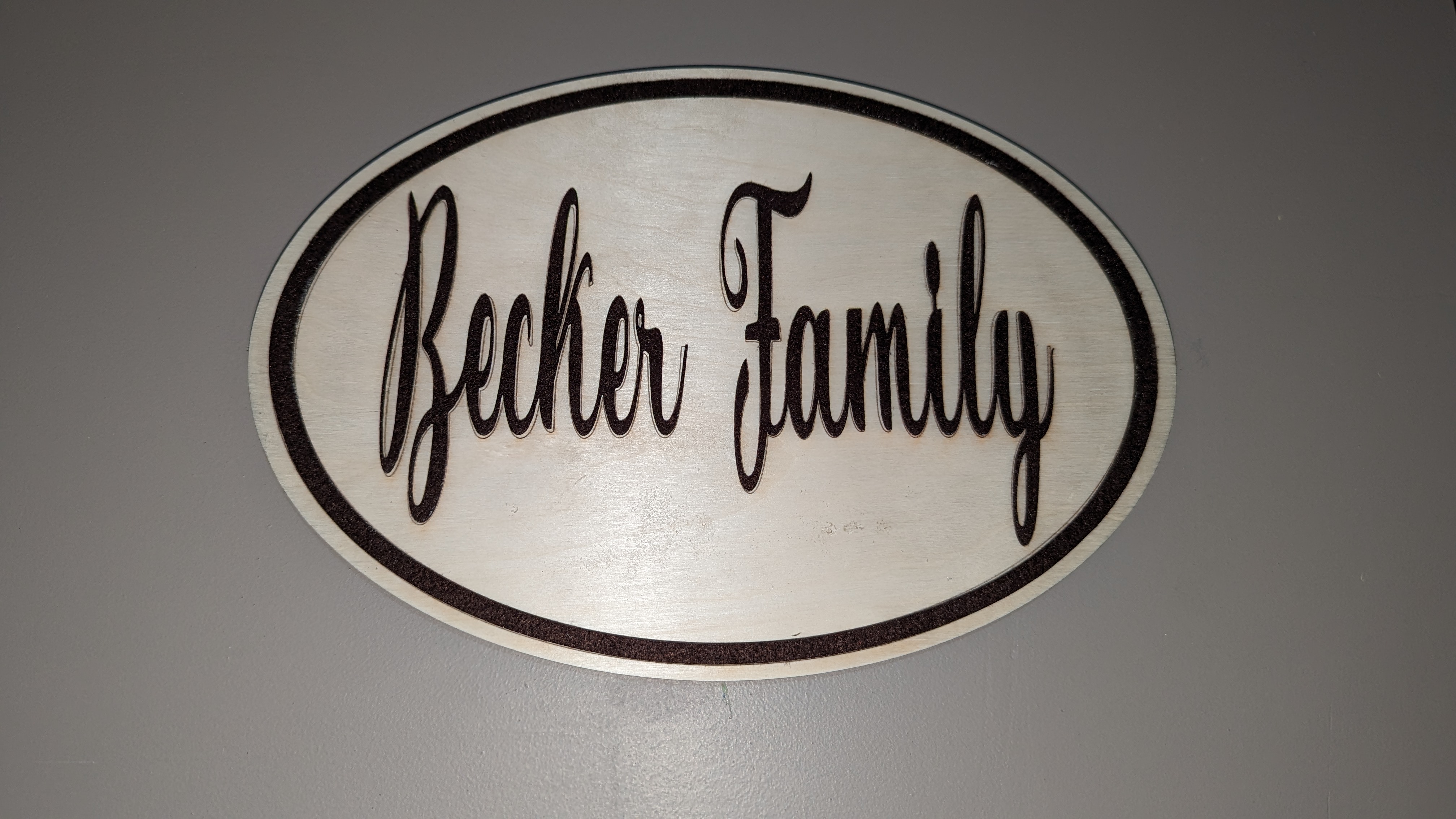Familiennamen-Schild aus Filz