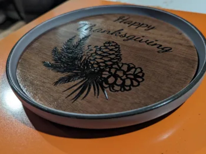 Pancarte de bienvenue en forme d'assiette – design de cadeau de Thanksgiving