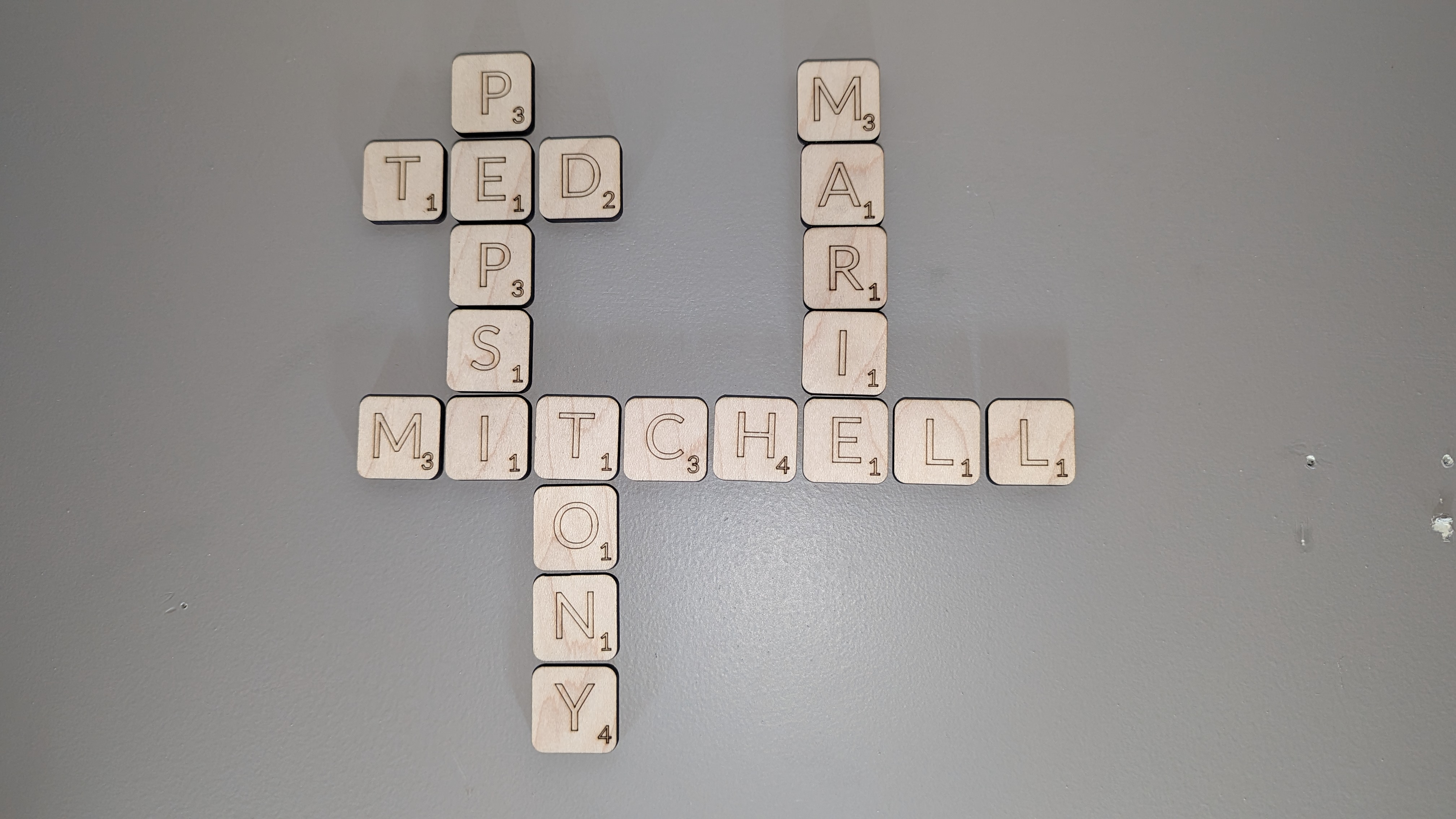 Crossword Family Wall Art laser cut word puzzle idea