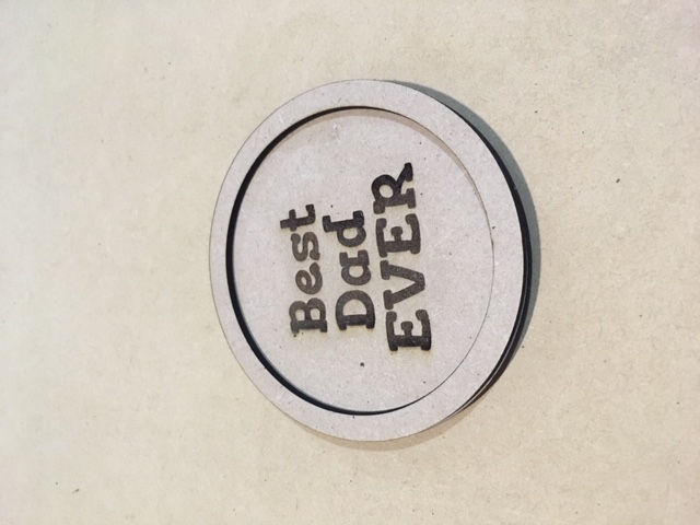 Cup coaster designed as a Fathers Day gift