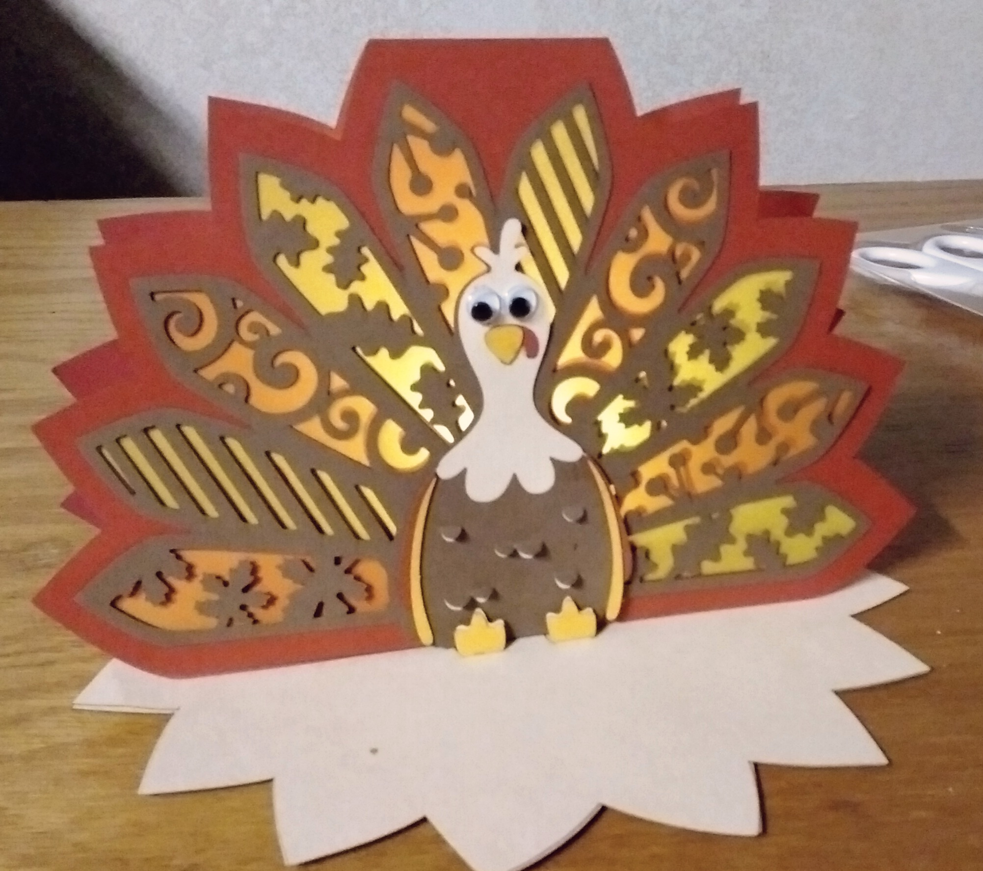 Carte bougie chauffe-plat dinde – design de cadeau de Thanksgiving