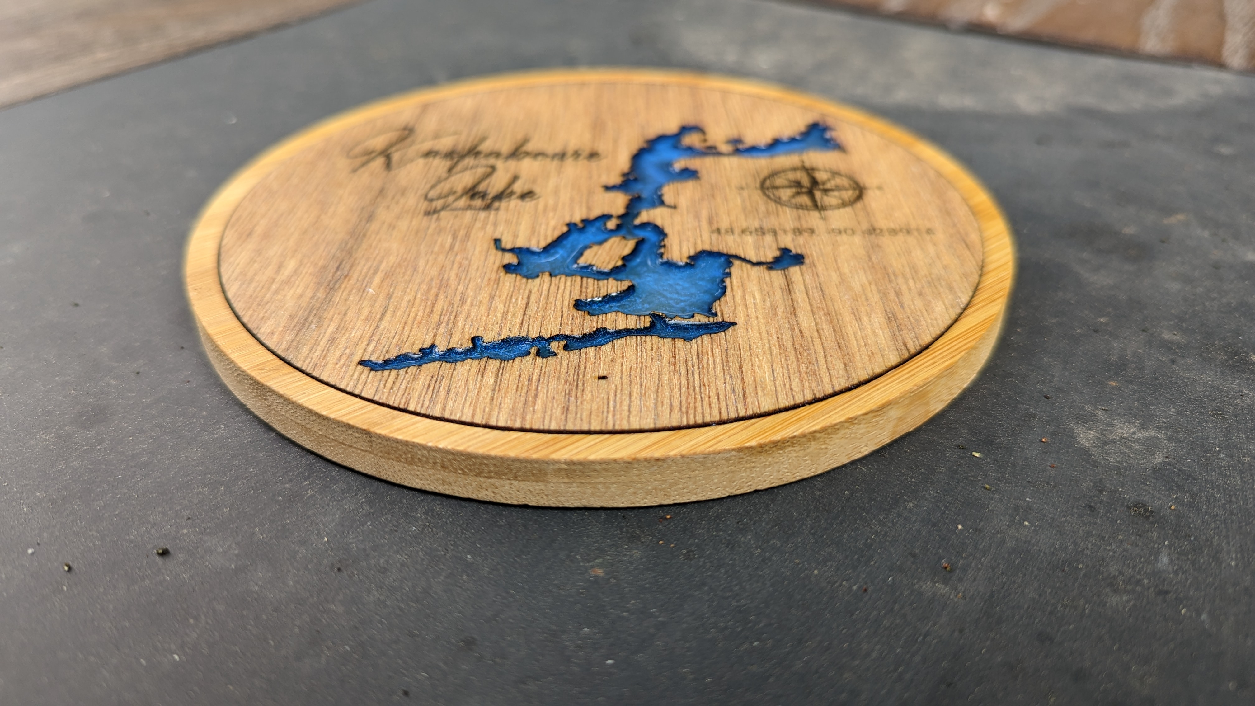 Bamboo Mahogany Resin Coaster