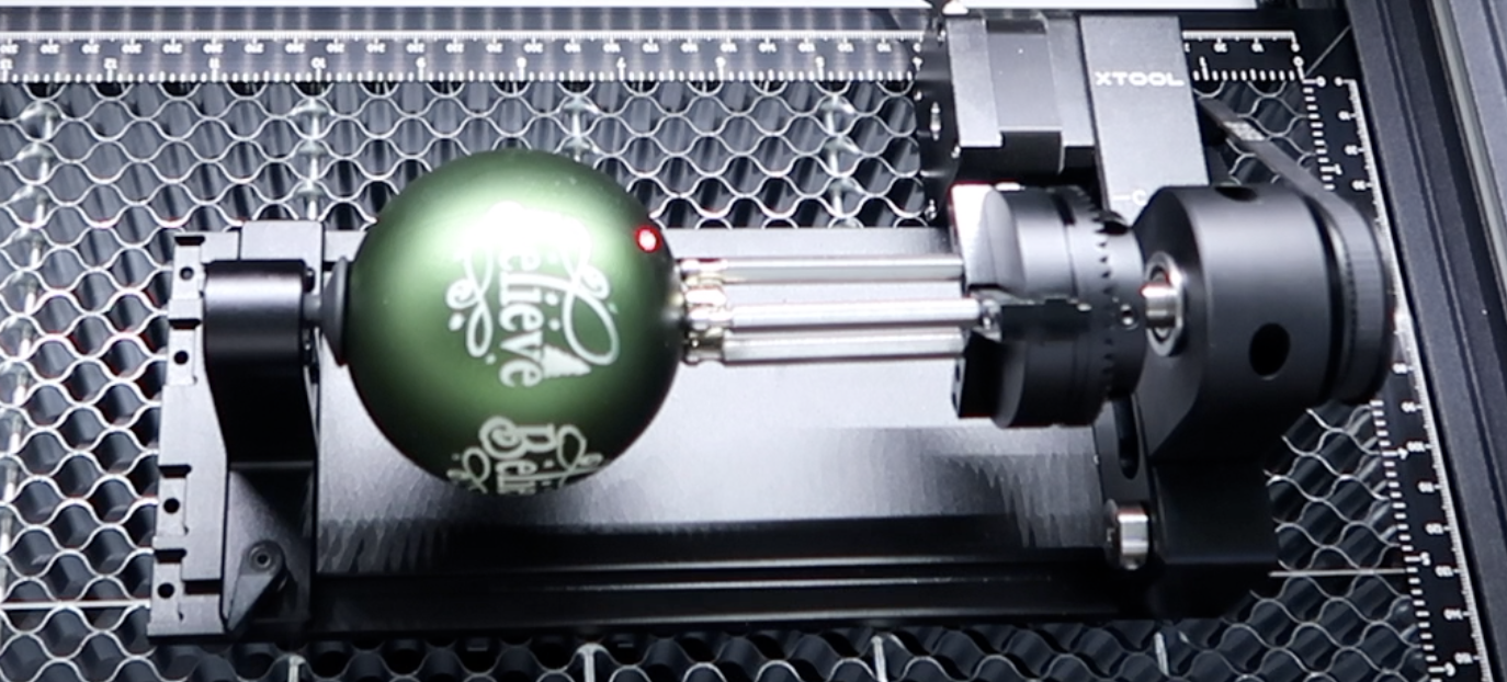 Engraved Plastic Ball Ornament laser cut design
