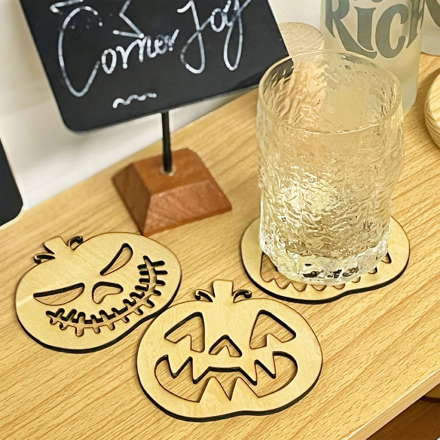 Classic Engraved Halloween Coaster Set Halloween coaster idea