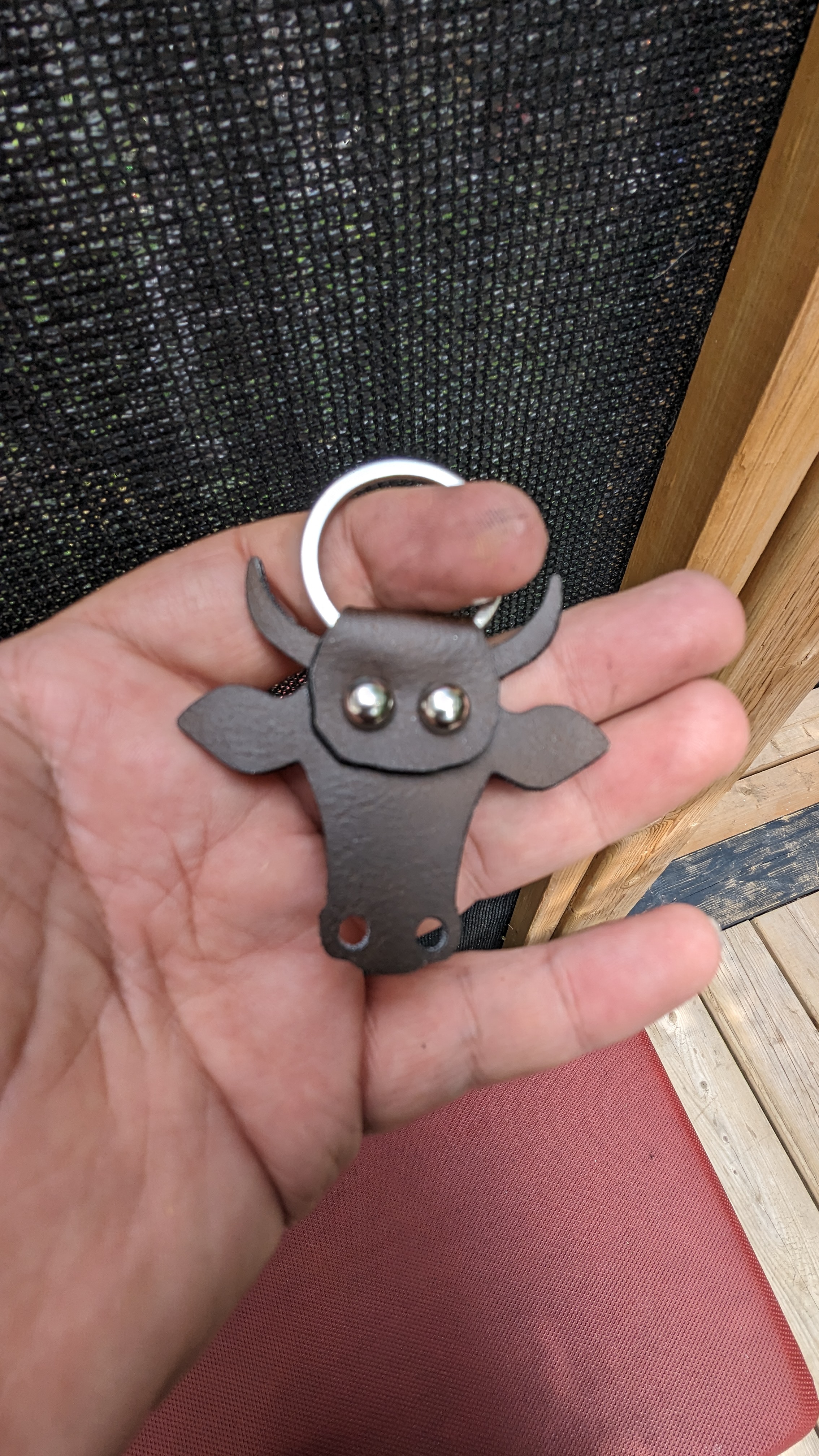 Steer Head Leather Key Chain custom leather keychain idea