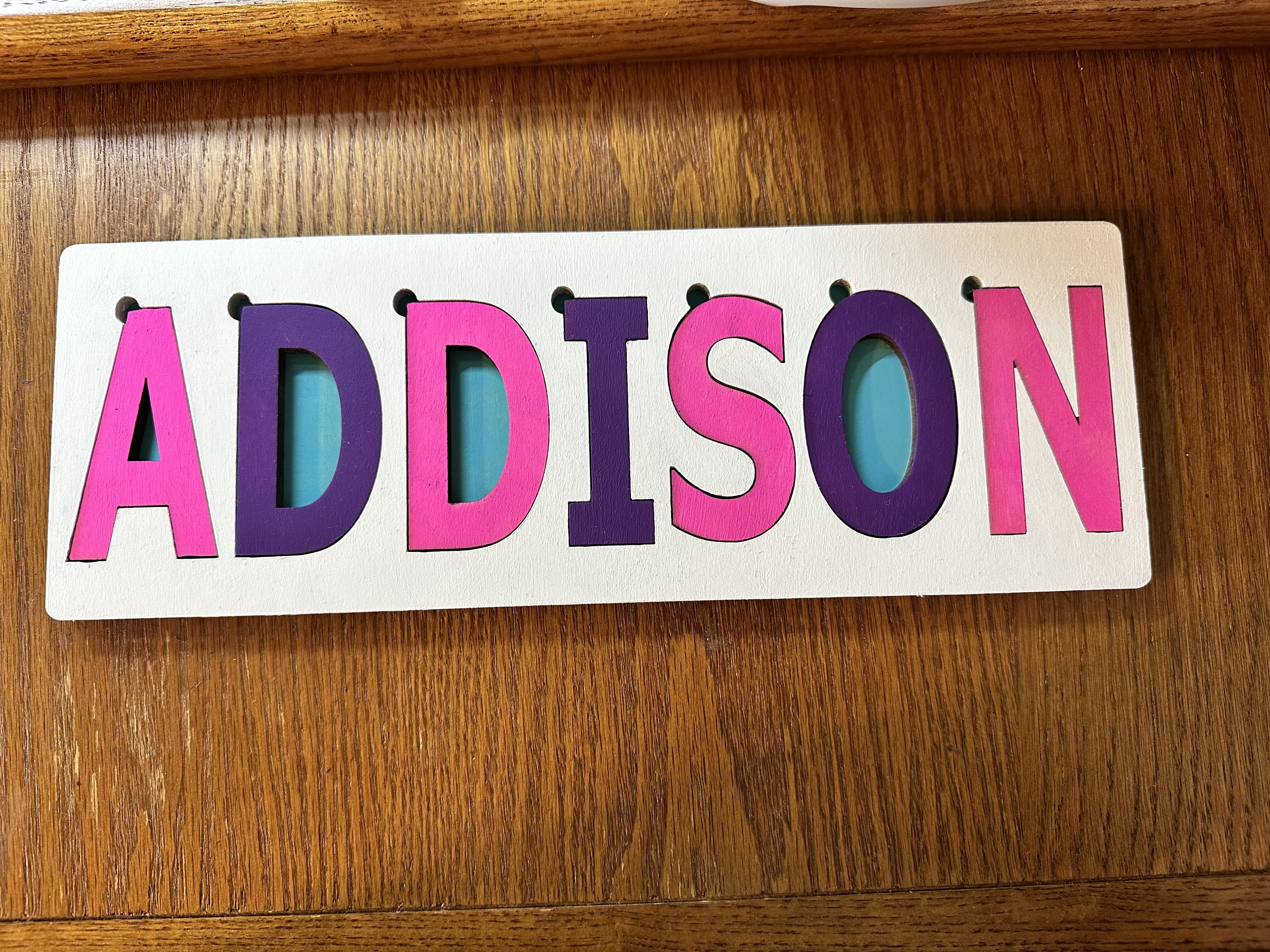 Layered Cutout Name Puzzle laser cut word puzzle idea