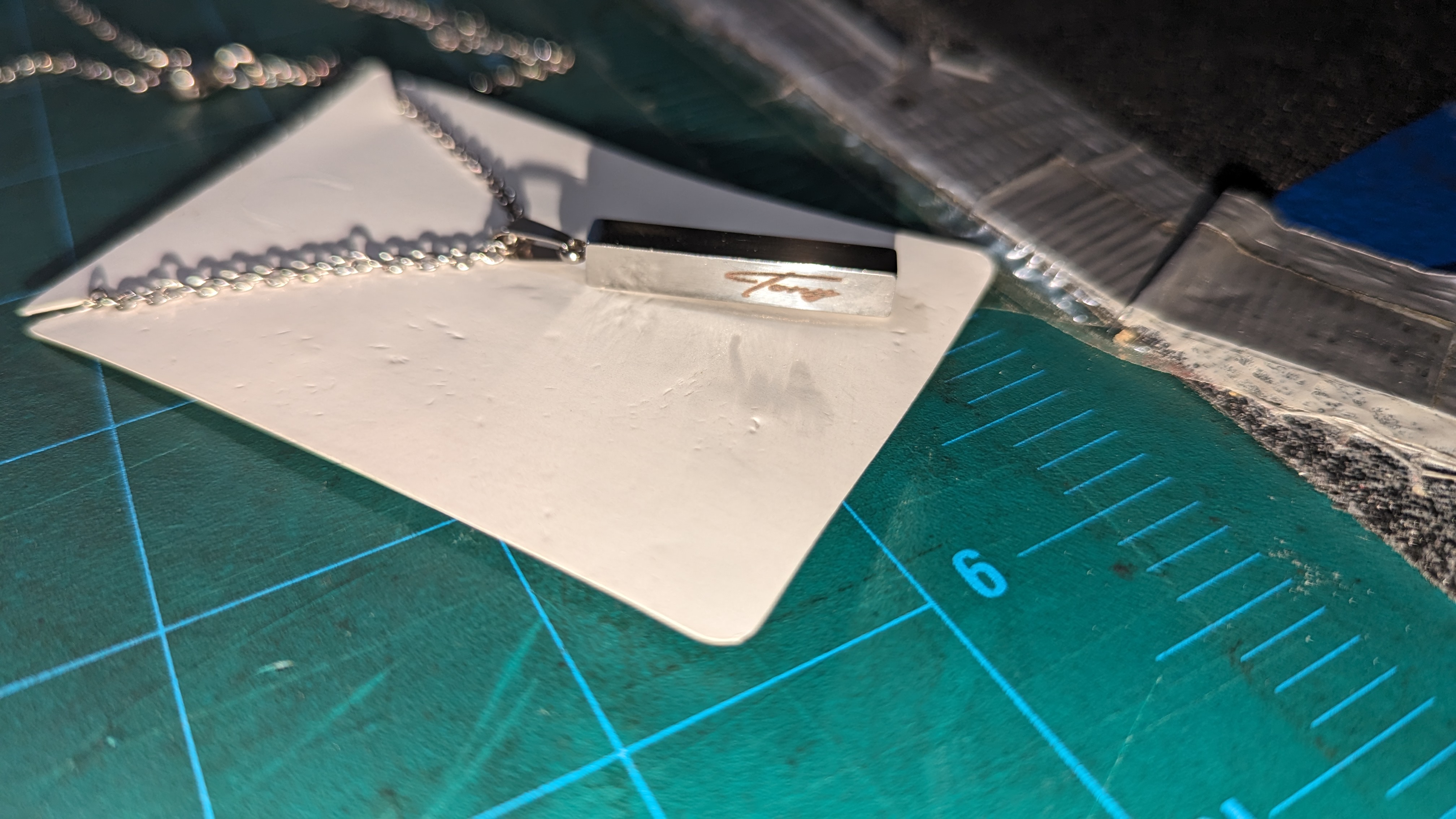Collier carré gravé idée de cadeau d'anniversaire pour sa femme