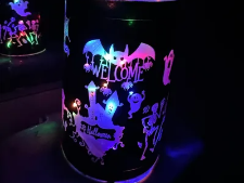 Lanterne Halloween avec verre, décoration d'Halloween pour extérieur découpée au laser