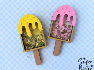 Popsicle Shaker (Summer Crafts) laser cut summer decor design