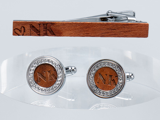 Laser Cut Wooden Cufflinks Set groomsmen gift idea