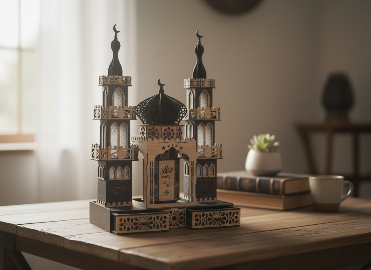 Ramadan Mosque Tabletop Centerpiece dining table decor and centerpiece idea