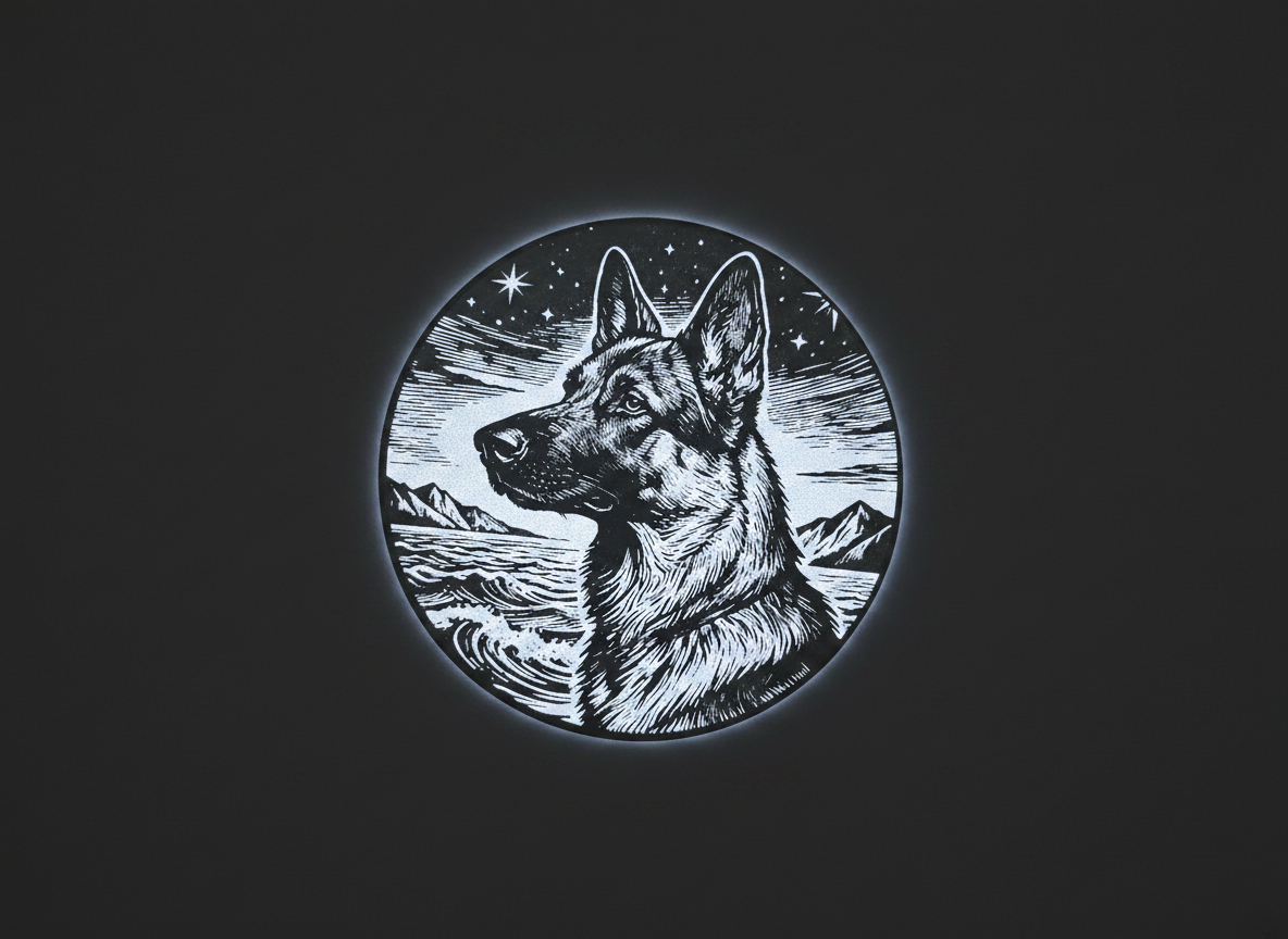 German Shepherd dog coaster made from PLA