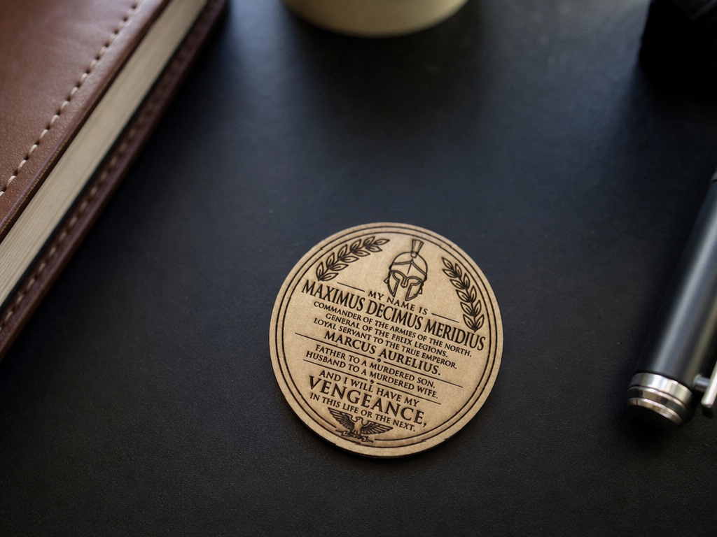 Gladiátor Maximus Decimus Meridius Počina dřevěný podtácek vinyl coasters nápad