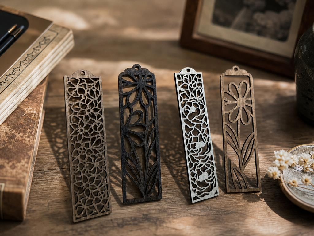 Floral Pattern Wooden Bookmark gift for teens idea