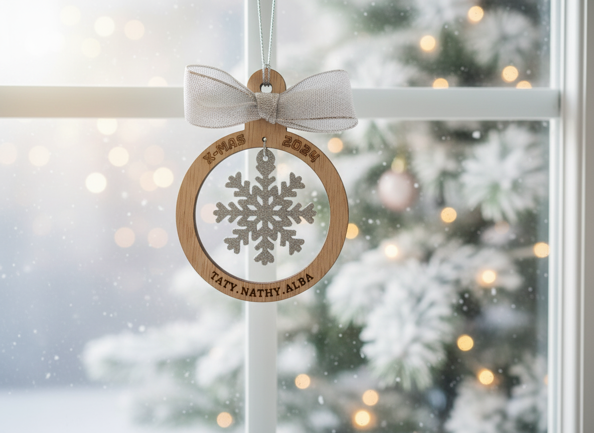 Ornament with Suspended Snowflake ceiling Christmas decoration idea