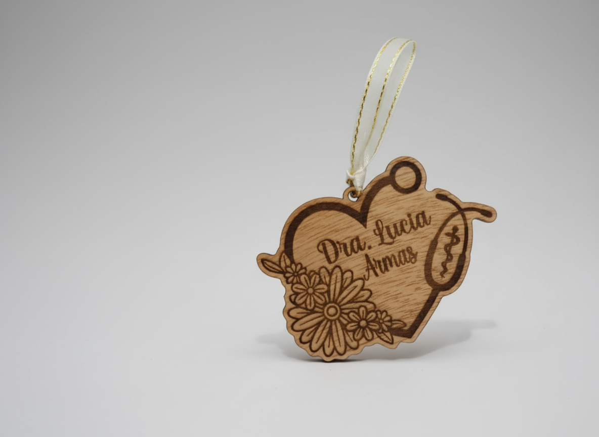 Floral Heart Name Keychain wood keychain idea
