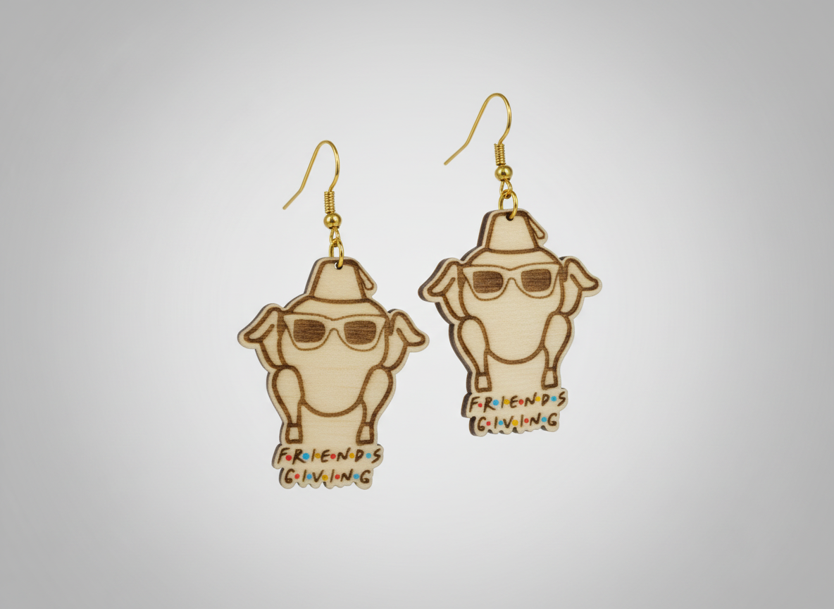 Boucles d'oreilles dinde pour Friendsgiving – design de cadeau de Thanksgiving