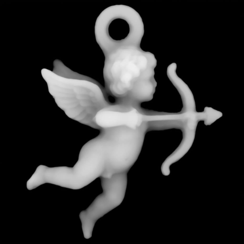 Two Sided Glass Embossed Cupid and Heart Pendant Necklace Set