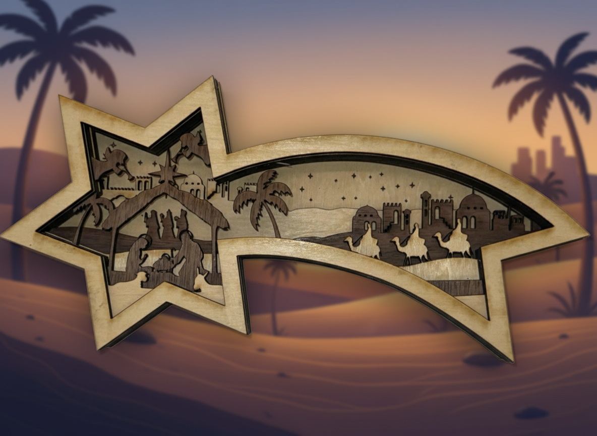 Laser Cut Nativity Scene SVG & DXF Files: Free Download - Atomm