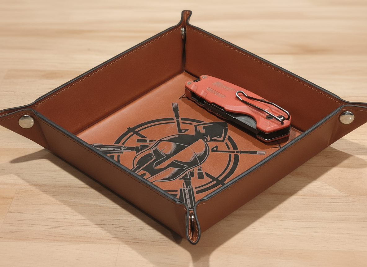 Leather Tray with Spartan Design graduation gift design