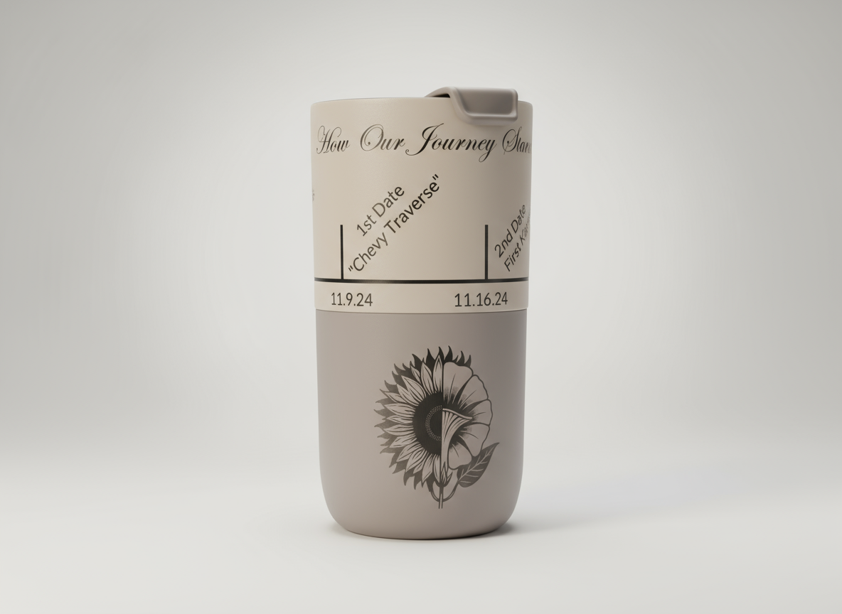 Personalized Relationship Timeline Tumbler gift for her design