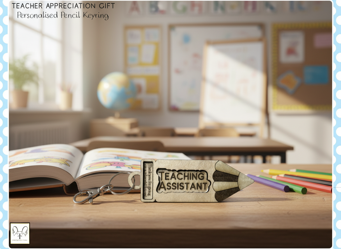 Personalized Pencil Keyring (5 Pre-Made Titles) teacher gift design