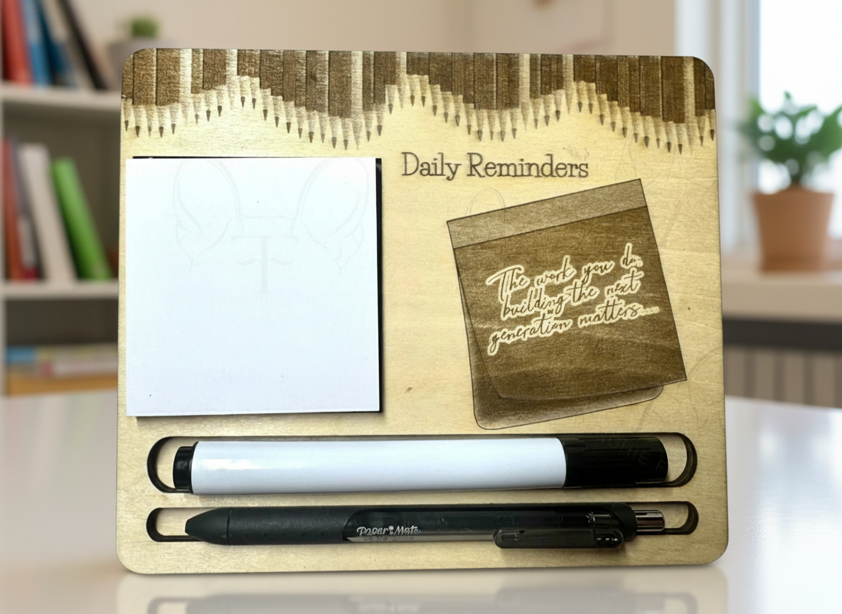 Mini Desk Organizer with Daily Reminders teacher gift design