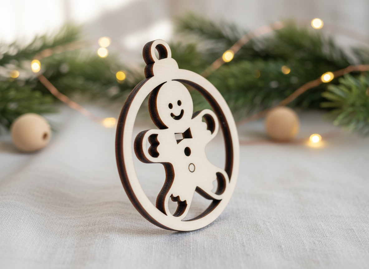 Gingerbread Man Bauble ceiling Christmas decoration idea