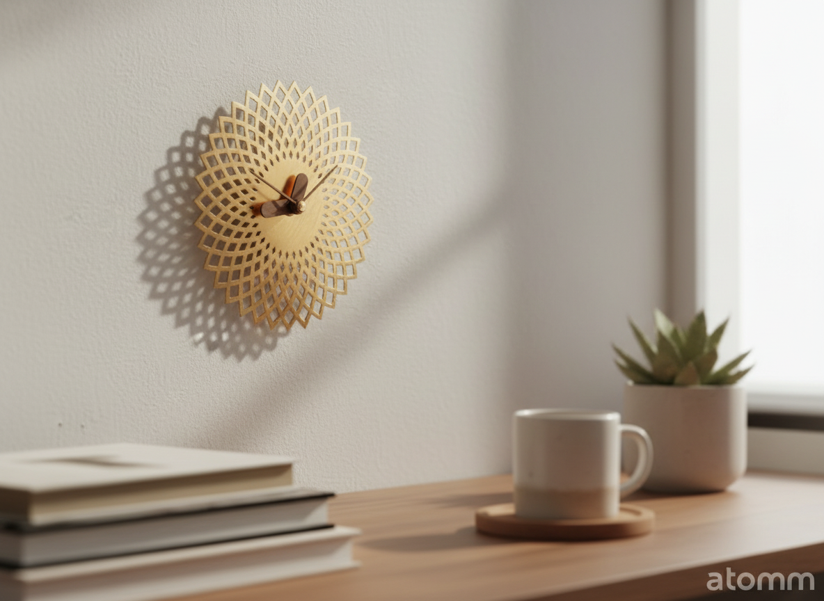 Copper Wall Clock with Wooden Hands wall clock design