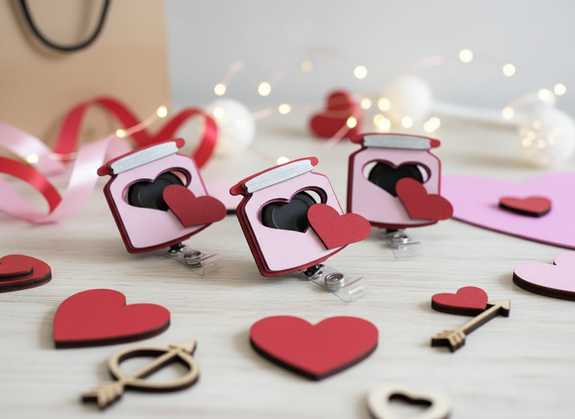 Badge nome personalizzati a tema San Valentino