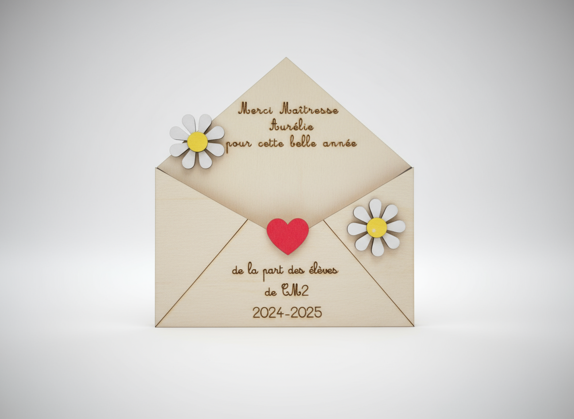"Enveloppe Pour Bon Achat Maîtresse" Gift Card Envelope teacher gift design