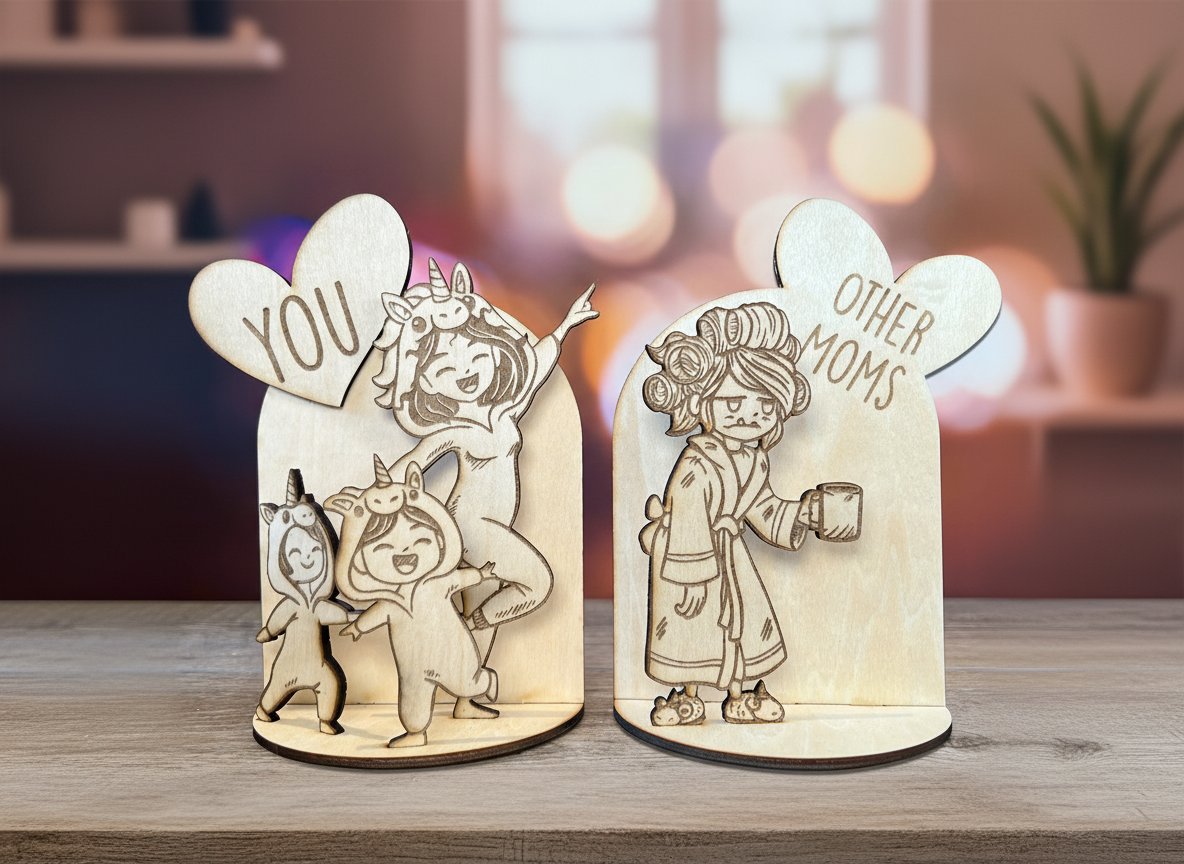 Two-Sided Design Funny Mother's Day Gift (Reversible Wood Sign) mother's day gift design
