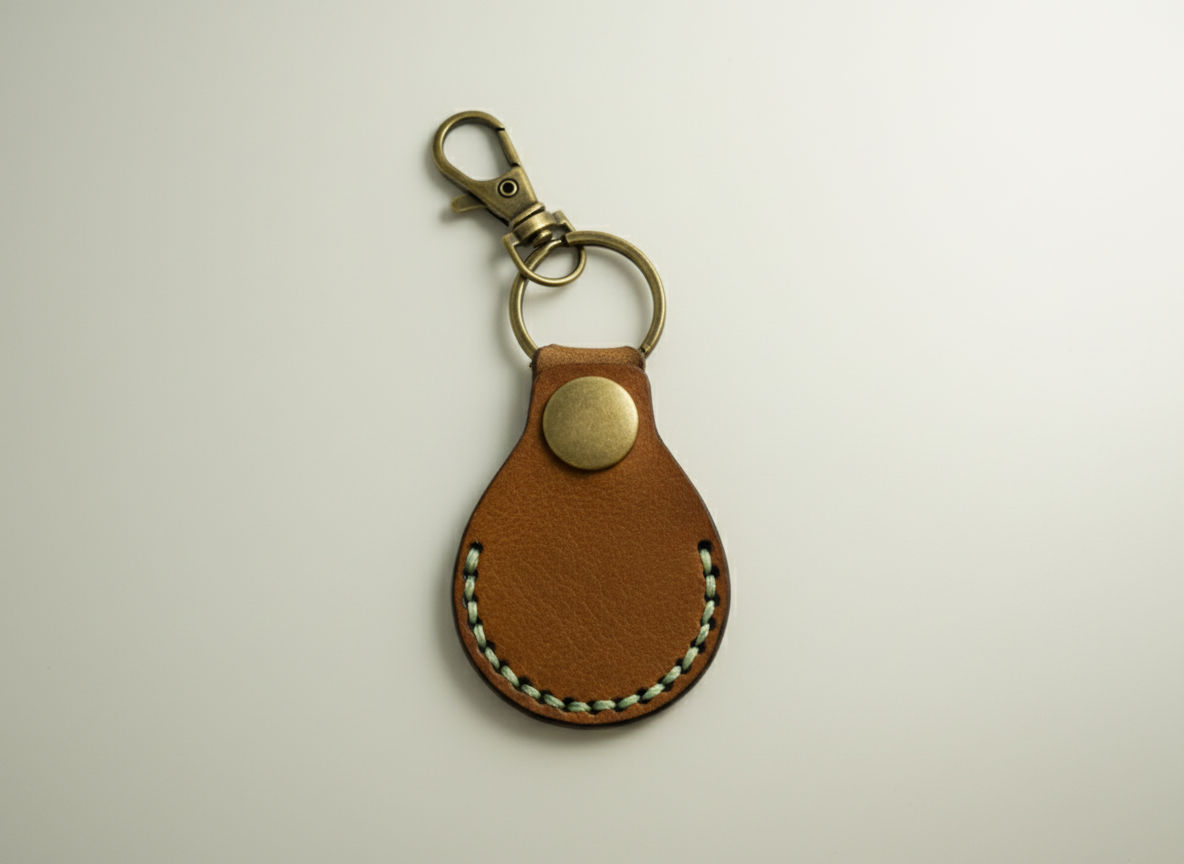 Leather AirTag Holder Keychain custom leather keychain idea