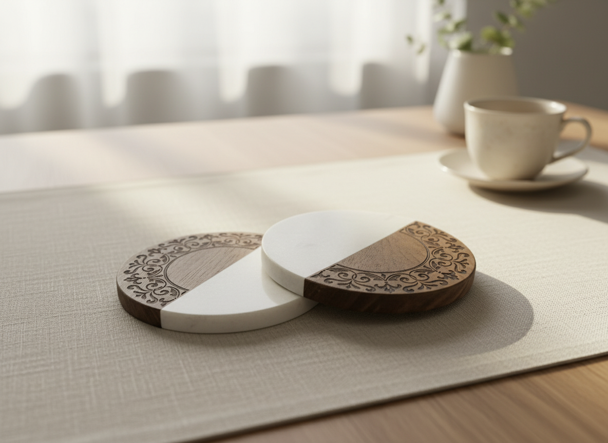 Floral Vines Design for Marble and Wood Coasters