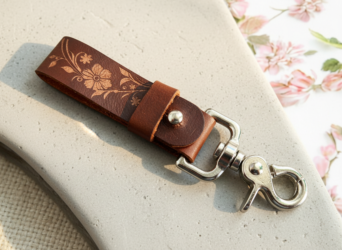 Leather Belt-Style Keychain Fob boyfriend birthday gift idea