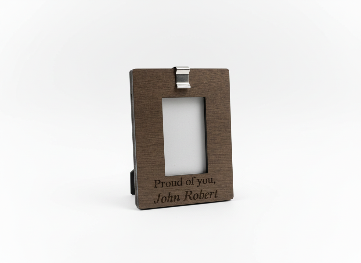 Laser Engraved Wooden Photo Frame with Personalized Text birthday gift for her idea