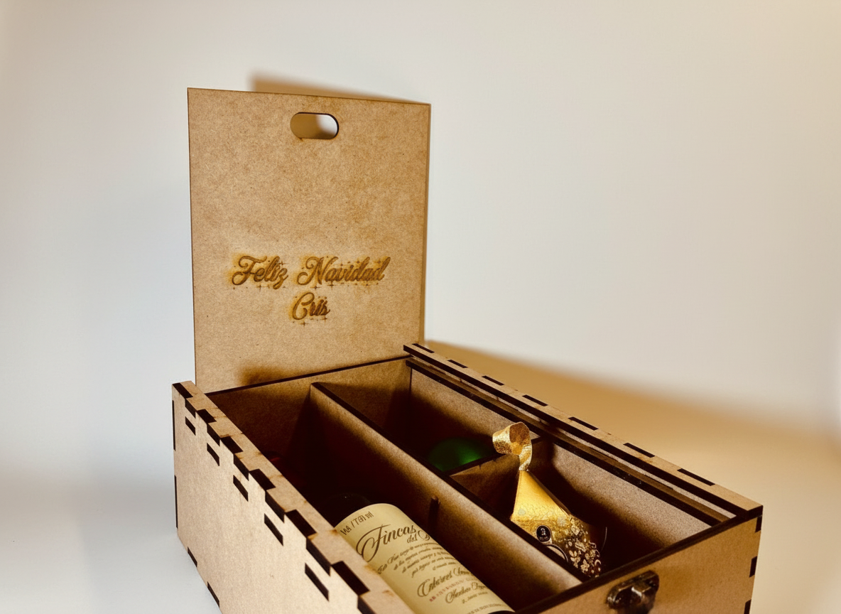 Caja de vino para regalo navideño, idea de regalo de vino