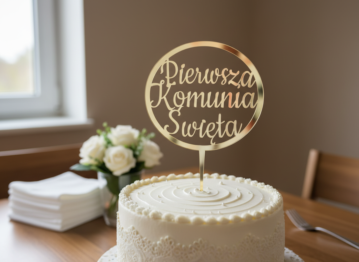 Gold First Holy Communion Cake Topper | Free Files - Atomm