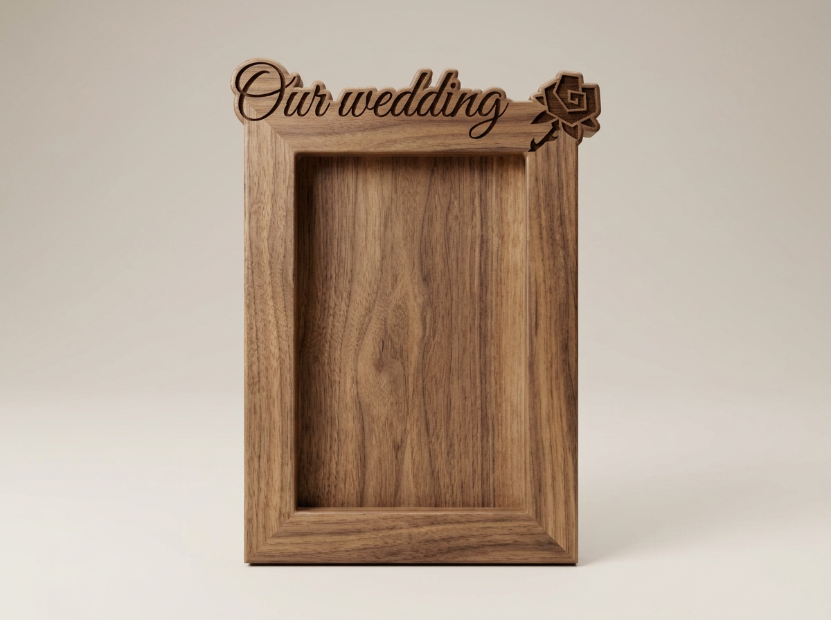 Notre cadre photo de mariage - Modèle de découpe et de gravure au laser ...