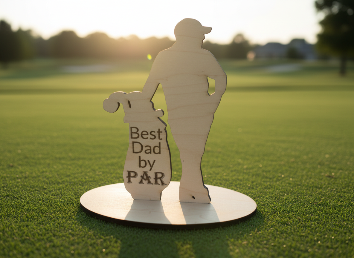 Best Dad By "Par": Golf Standing Decoration father's day gift design