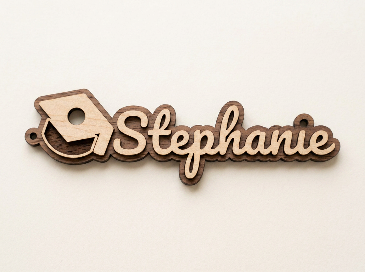 Graduation Name Keychain Gift - Laser Cut & Engraving Template | Atomm
